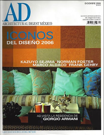 Portada de Architectural Digest México, Diciembre 2006